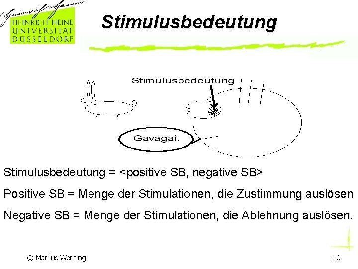 Stimulusbedeutung = <positive SB, negative SB> Positive SB = Menge der Stimulationen, die Zustimmung