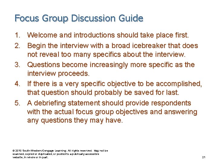 Focus Group Discussion Guide 1. Welcome and introductions should take place first. 2. Begin