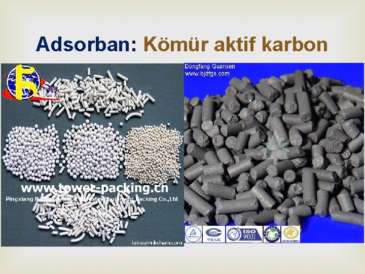 Adsorban: Kömür aktif karbon 