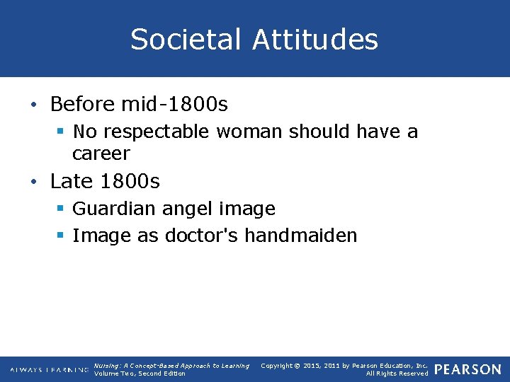 Societal Attitudes • Before mid-1800 s § No respectable woman should have a career