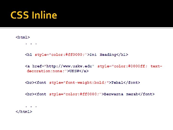 CSS Inline CSS Inline