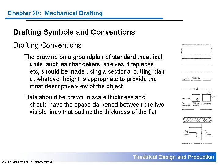 Chapter 20: Mechanical Drafting Symbols and Conventions Drafting Conventions The drawing on a groundplan