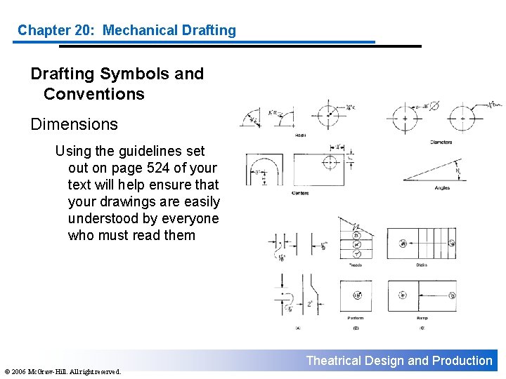 Chapter 20: Mechanical Drafting Symbols and Conventions Dimensions Using the guidelines set out on