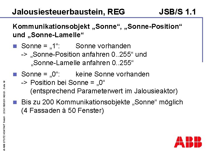 Jalousiesteuerbaustein, REG JSB/S 1. 1 © ABB STOTZ-KONTAKT Gmb. H - 2 CDC 506