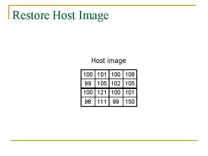 Restore Host Image Host image 100 101 100 106 99 105 102 105 100