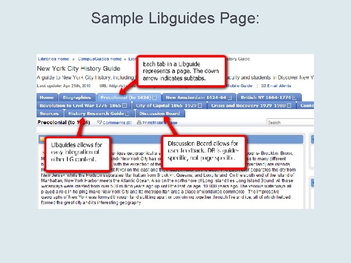 Sample Libguides Page: 