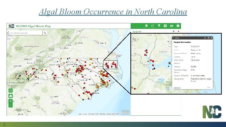 Algal Bloom Occurrence in North Carolina 8 