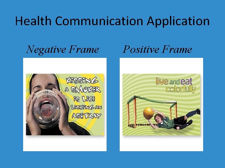 Health Communication Application Negative Frame Positive Frame 