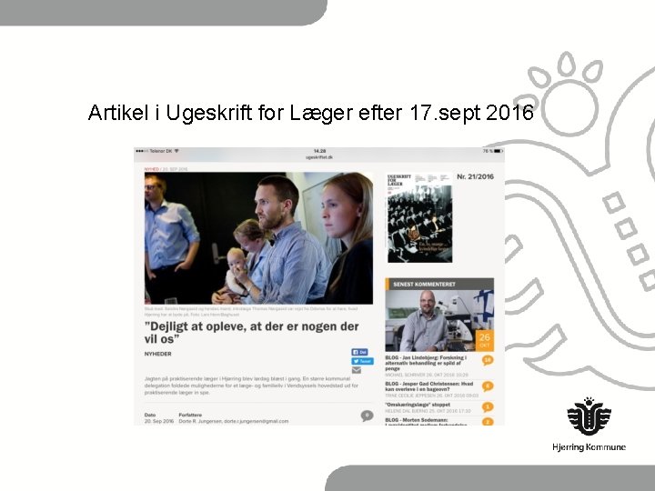 Artikel i Ugeskrift for Læger efter 17. sept 2016 