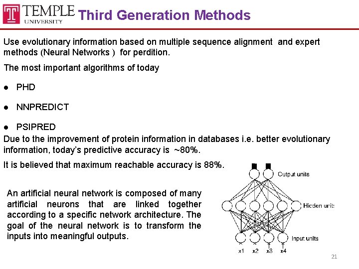 Third Generation Methods Use evolutionary information based on multiple sequence alignment and expert methods