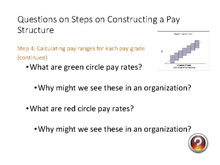 Questions on Steps on Constructing a Pay Structure Step 4: Calculating pay ranges for