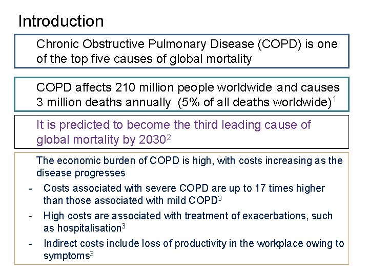 Introduction Chronic Obstructive Pulmonary Disease (COPD) is one of the top five causes of