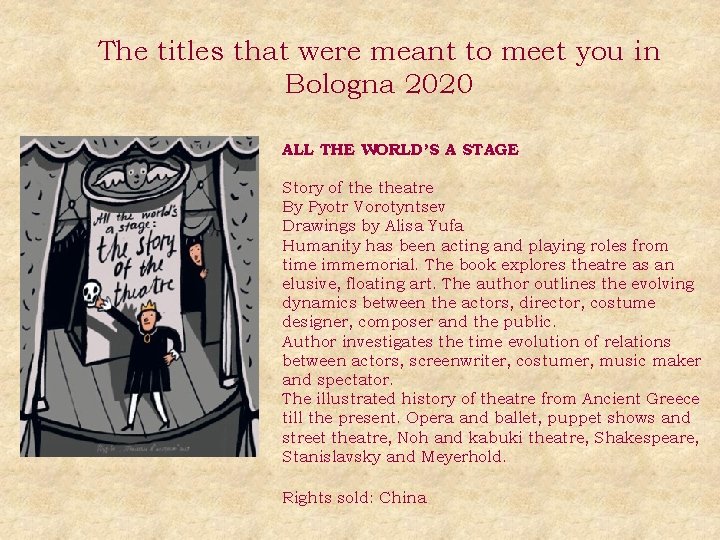 The titles that were meant to meet you in Bologna 2020 ALL THE WORLD’S