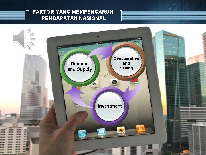 FAKTOR YANG MEMPENGARUHI PENDAPATAN NASIONAL Demand Supply Consumption and Saving Investment 