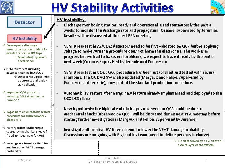 Detector HV Instability à Developed a discharge monitoring station to identify events that cause