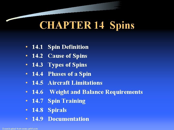 CHAPTER 14 Spins • • • 14. 1 14. 2 14. 3 14. 4