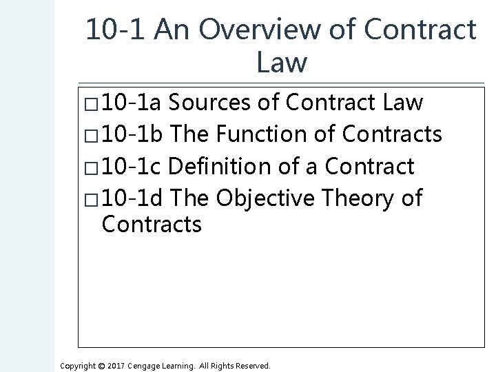 10 -1 An Overview of Contract Law � 10 -1 a Sources of Contract