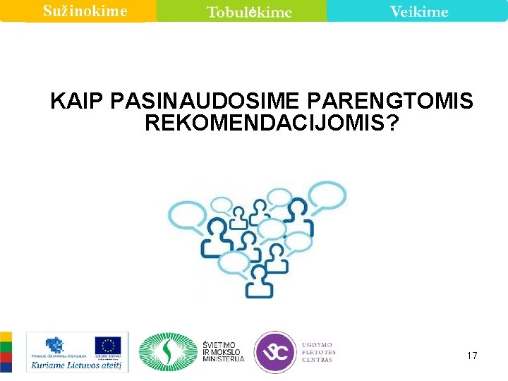 Sužinokime KAIP PASINAUDOSIME PARENGTOMIS REKOMENDACIJOMIS? 17 