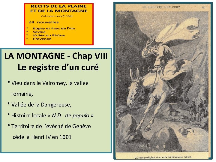 LA MONTAGNE - Chap VIII Le registre d’un curé * Vieu dans le Valromey,