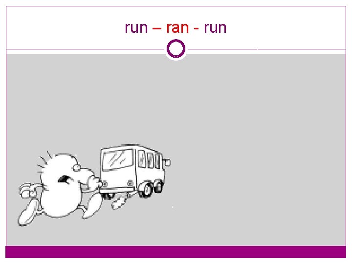 run – ran - run 