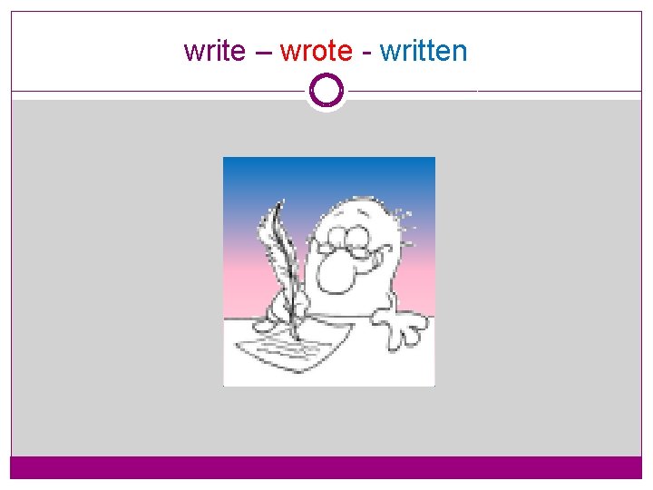 write – wrote - written 