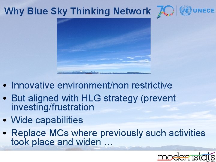 Blue Sky Thinking Network By UNECE Modernstats New