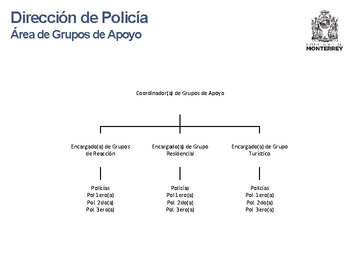 Dirección de Policía Área de Grupos de Apoyo Coordinador(a) de Grupos de Apoyo Encargado(a)