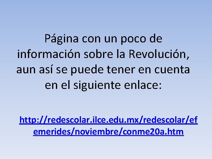 Página con un poco de información sobre la Revolución, aun así se puede tener