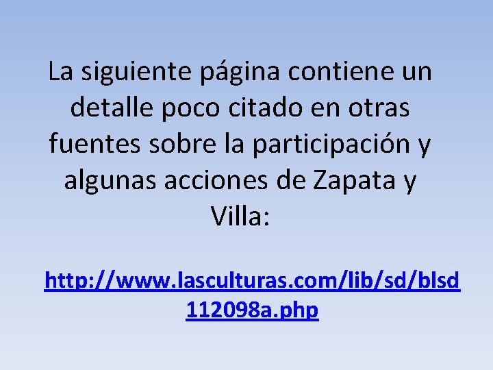 La siguiente página contiene un detalle poco citado en otras fuentes sobre la participación