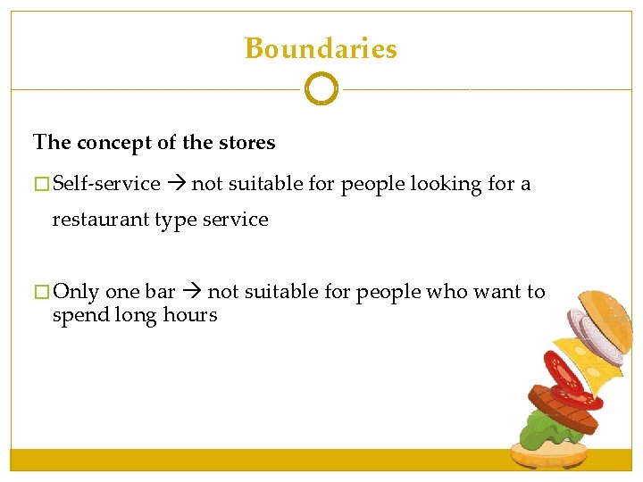 Boundaries The concept of the stores � Self-service not suitable for people looking for Boundaries The concept of the stores � Self-service not suitable for people looking for