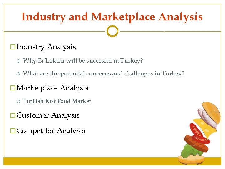 Industry and Marketplace Analysis � Industry Analysis Why Bi’Lokma will be succesful in Turkey? Industry and Marketplace Analysis � Industry Analysis Why Bi’Lokma will be succesful in Turkey?