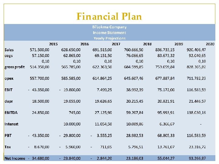Financial Plan Financial Plan