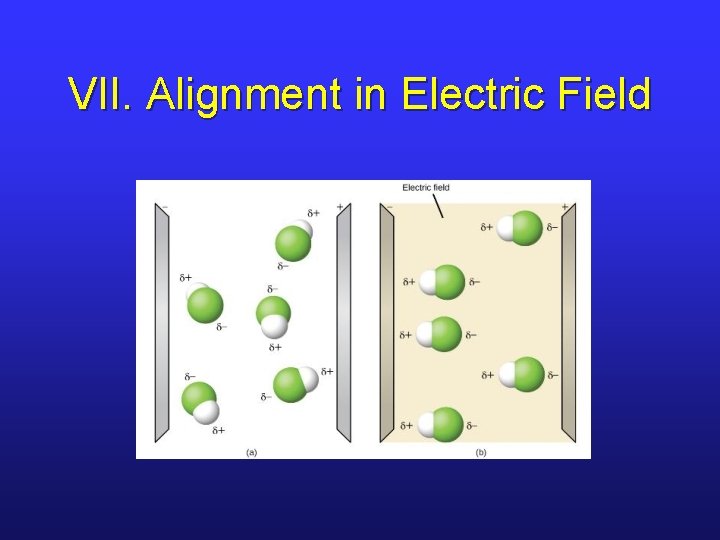 VII. Alignment in Electric Field 