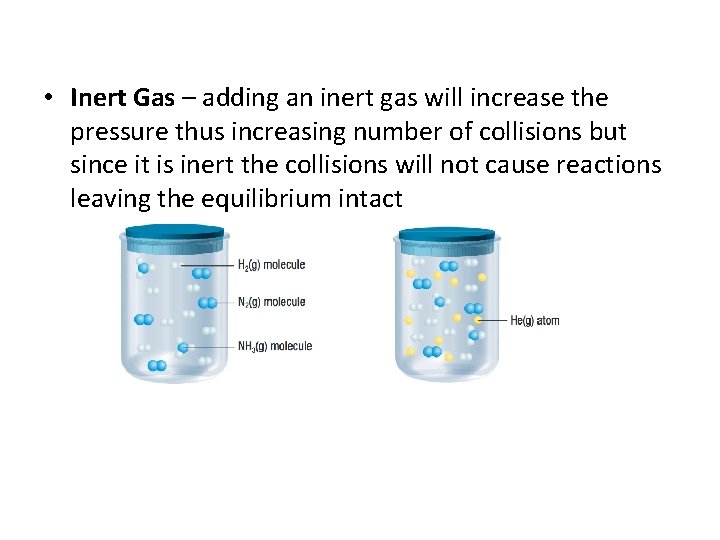  • Inert Gas – adding an inert gas will increase the pressure thus