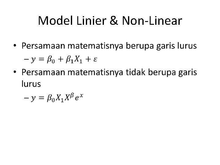 Model Linier & Non-Linear • 