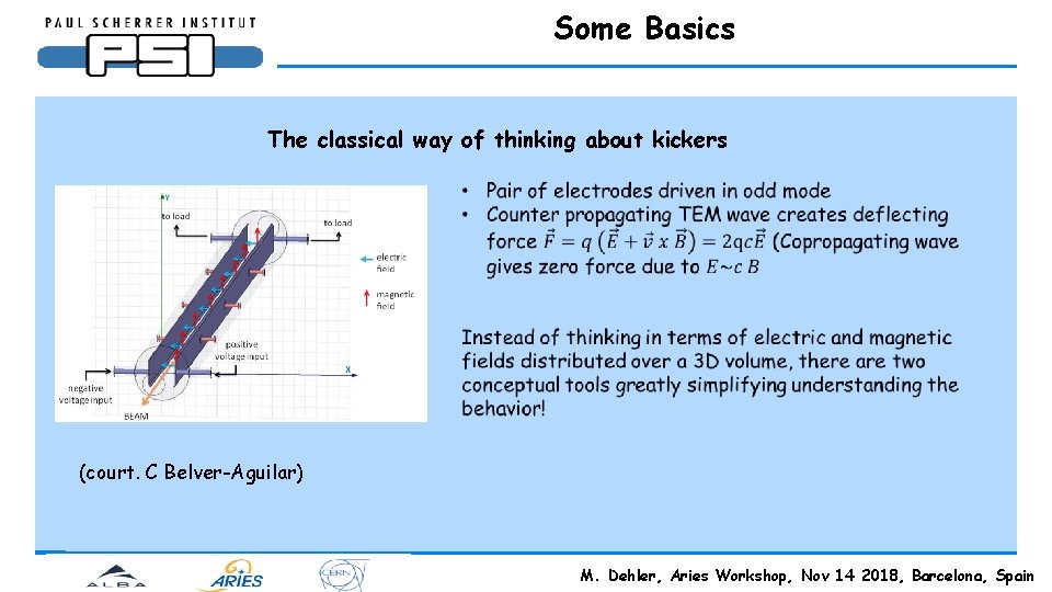 Some Basics The classical way of thinking about kickers (court. C Belver-Aguilar) M. Dehler,