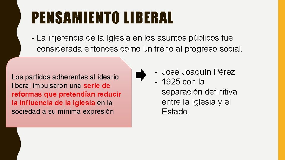 PENSAMIENTO LIBERAL - La injerencia de la Iglesia en los asuntos públicos fue considerada