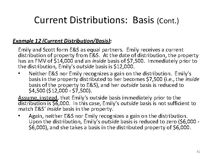 Current Distributions: Basis (Cont. ) Example 12 (Current Distribution/Basis): Emily and Scott form E&S