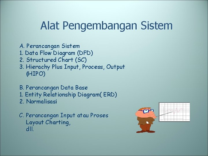 Alat Pengembangan Sistem A. Perancangan Sistem 1. Data Flow Diagram (DFD) 2. Structured Chart