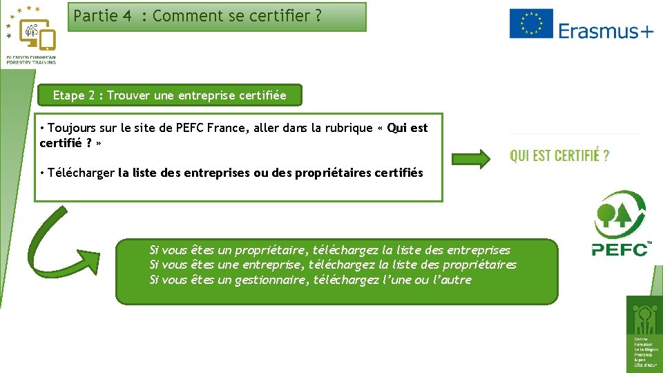 Partie 4 : Comment se certifier ? Etape 2 : Trouver une entreprise certifiée