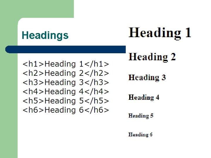 Headings 