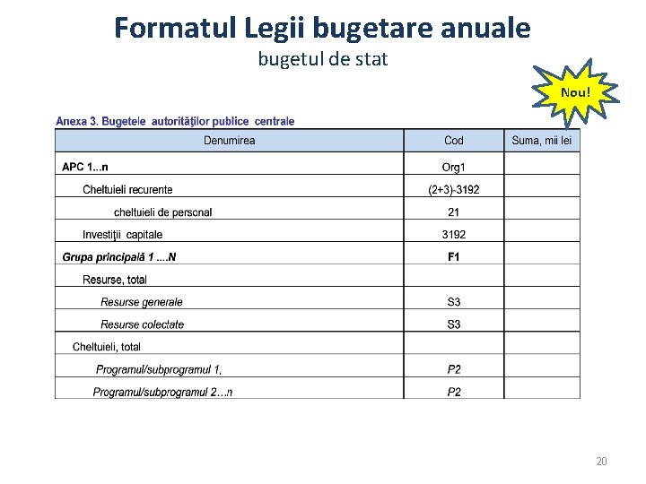 Formatul Legii bugetare anuale bugetul de stat Nou! 20 