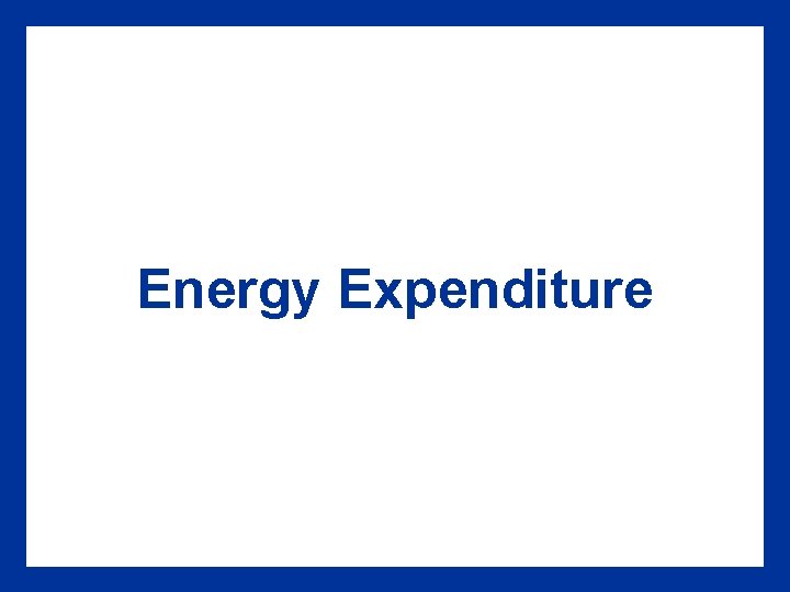 Energy Expenditure 