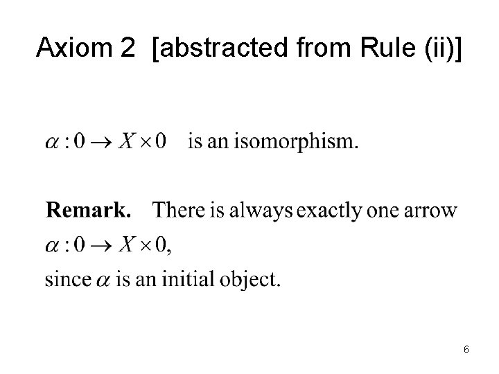 Axiom 2 [abstracted from Rule (ii)] 6 