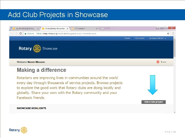 Add Club Projects in Showcase TITLE | 26 