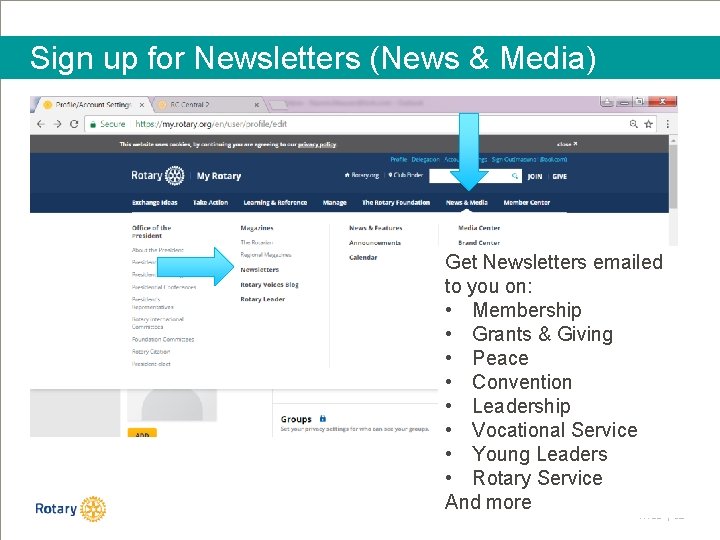 Sign up for Newsletters (News & Media) Get Newsletters emailed to you on: •