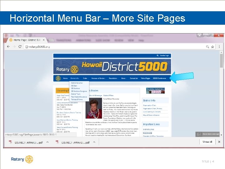 Horizontal Menu Bar – More Site Pages TITLE | 4 