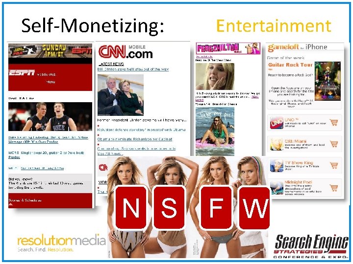 Self-Monetizing: N S Entertainment F W 