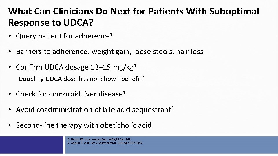 What Can Clinicians Do Next for Patients With Suboptimal Response to UDCA? • Query