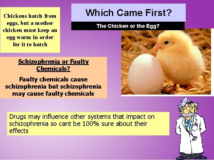 Chickens hatch from eggs, but a mother chicken must keep an egg warm in